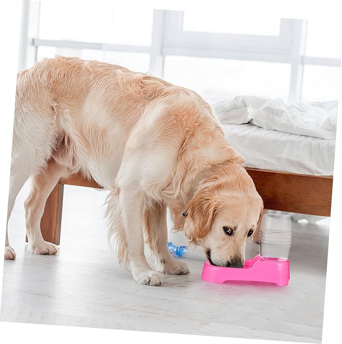 Pink Pet Water Feeder Bowl for Puppies and Dogs Spill Automatic Water Dispenser with Smooth Safe Eco Friendly Surface for Home and Pet Shops