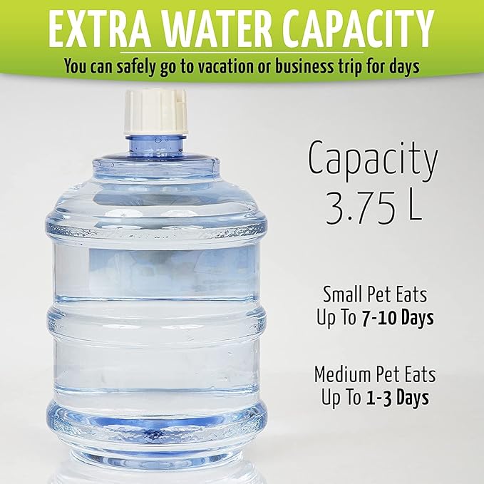 ZONETECH Pet Feeder Dispenser 2 Pack- Premium Quality Durable Self-Dispensing Gravity 1 Gallon Pet Food Bowl- Automatic Self Feeding for Cats and Dogs