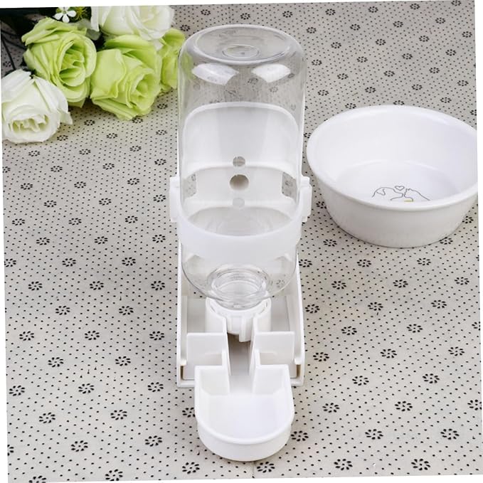 GANAZONO Automatic Pet Water Dispenser for Dogs Cats and Animals Leakproof Cage-Mounted Drinking Feeder Easy Installation for Home and Outdoors White