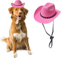 Dog Cowboy Hat Cat Cowboy Hat Pet Cowboy Costume Mini Cowboy Hat for Dogs Cat Holiday Halloween Pet Party Decoration (Pink, Large)