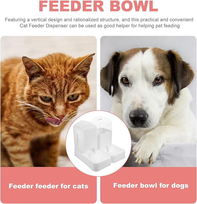 1set Automatic Pet Feeder Dispenser Convenient Water Holder Food Dispenser for Cats and Dogs Break-Resistant Design Smooth Finish for Home Use Pet Feeding