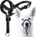 GoodBoy Dog Head Halter with Safety Strap - Stops Heavy Pulling On The Leash - Padded Headcollar for Small Medium and Large Dog Sizes - Head Collar Training Guide Included (Size 3, Black)