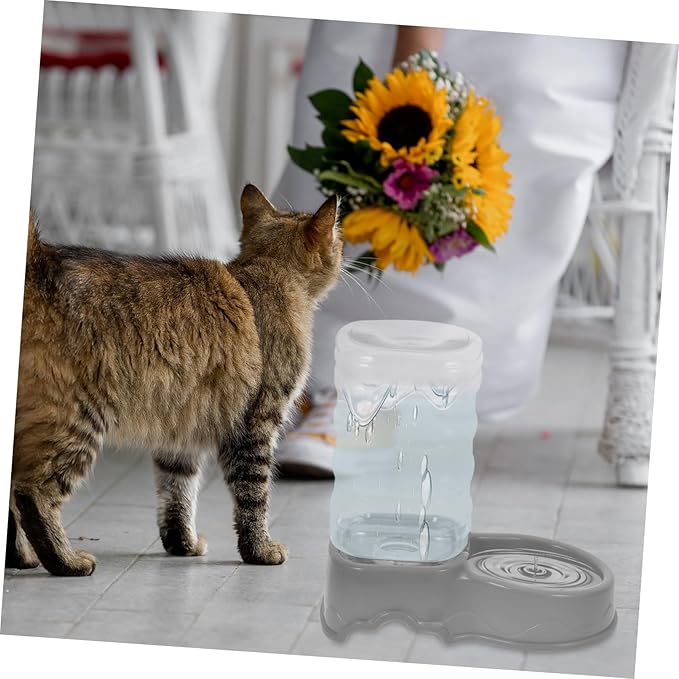 Automatic Dog Water Feeder Dispenser Compact Self-Filling Pet Accessory for Dogs Indoor Cats Break-Resistant Water Level Indicator