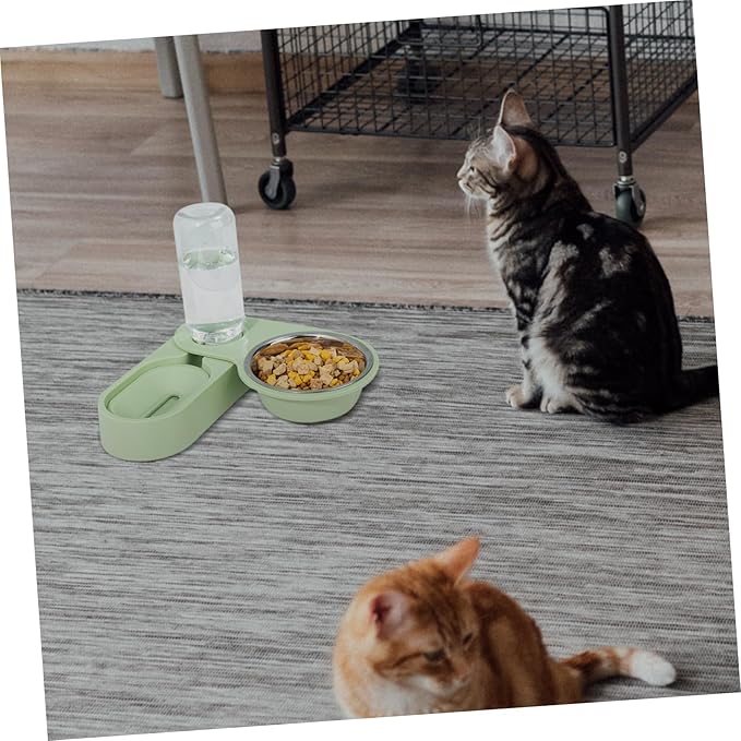 balacoo Dog Bowl Set Double Cat Feeder Automatic Dispenser for Food and -Saving Design Easy Cats and Pets