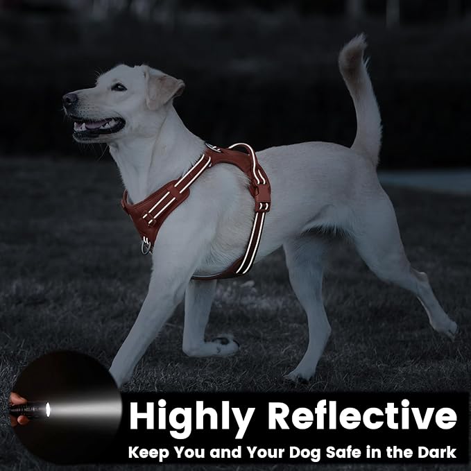 No Pull Dog Harness, Reflective Puppy Vest for Small Medium Large Sized Dog(Carmel Brown,XS)