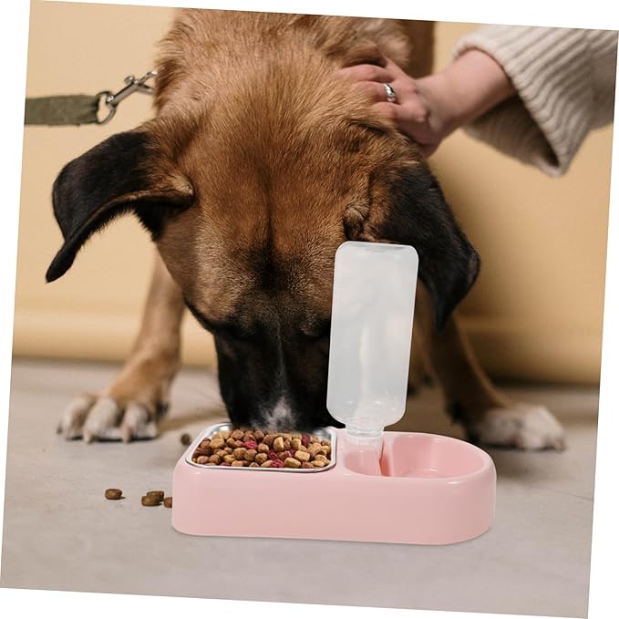Totority Double Pet Water Feeder with Creative Design Pink Automatic Drinking Tool for Cats and Dogs Safe and Stable Pet Water Bowl for Home and Pet Shops