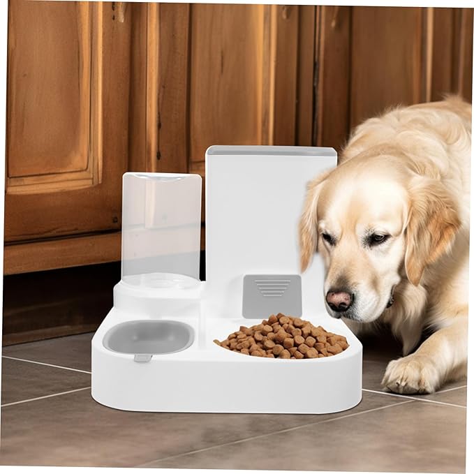 Pet Feeder Automatic Water Food Dispenser for Cats Dogs Skid-Resistant Bowl Construction