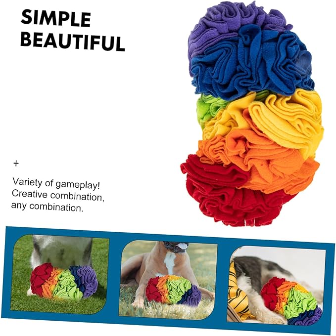 Dog Snuffle Mat Interactive PET Sniffing Pad Colorful Roll Design Slow Feed Dog Training Toy for Cognitive Enrichment and Chewing