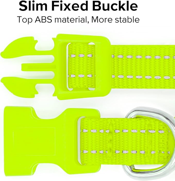 Light up Dog Collar for Small Dog,Vizpet XS Adjustable Size Nylon Collar USB Rechargeable Bright Safety Pet Collar for Cats Dogs (Green)