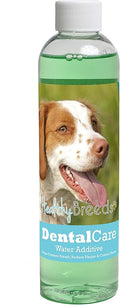 Healthy Breeds Dog Dental Care Water Additive for Brittany - Helps Freshen Breath, Reduce Plaque & Control Tartar - Mint Flavor - 8 oz