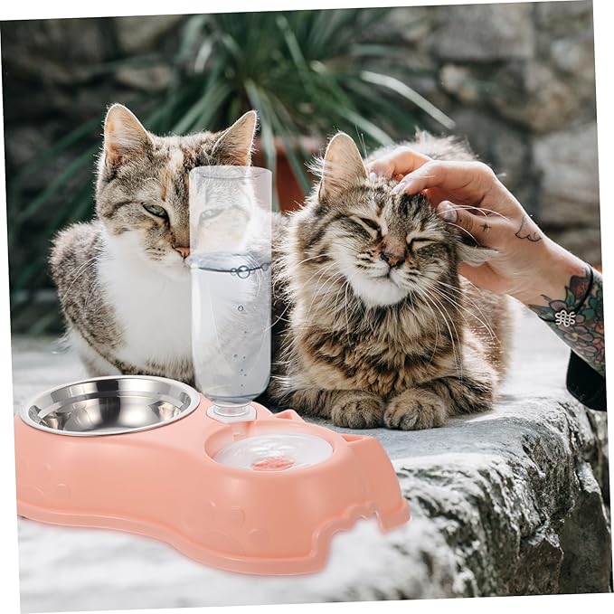 1set Automatic Dual Use Pet Feeder and Water Dispenser Bowl Food and Water Station for Cats and Dogs Opaque Design Keeps Food Fresh Easy to Clean and Use