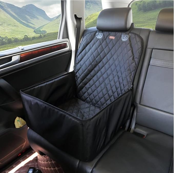 Car Seat Pet Mat, Non-Slip Washable Fabric, 58x45x45cm, Dog Car Seat, Cat Travel Chair, Dog Booster Bed, for Small Medium Dogs Puppy Kitten Travel Back Chair Protection Road Trip Comfort