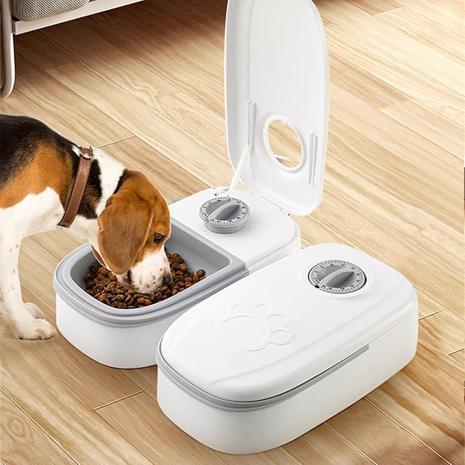Dog Automatic Feeder - 350ml Detachable Feeding Container - Detachable Automatic Dog Food Dispenser,for Treat Snack Meals Puppy Small Medium Large Breed Indoor Outdoor Apartment Balcony
