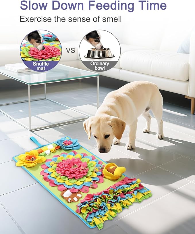 JXTZ Snuffle Mat for Dogs -30.7 * 18.9inch Pet Treats Feeding Mat, Interactive Dog Puzzle Toy for Boredom, Dog Feeding Mats for Slow Feed, Relieve Anxiety, Encourages Natural Foraging Skills