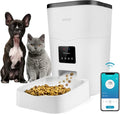 Automatic Cat Feeder, 3L Smart Cat Dry Food Dispenser with Portion Control & Timer, 1-10 Meals, Voice Recorder, Support 2.4G WiFi, Auto Pet Feeder for Cats and Small Dogs (White)