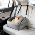 Suitable for Most Vehicles Dog Booster Car Seat for Small Dogs Up to 25-35 Lbs, Fully Detachable & Machine Washable Cover, Adjustable Safety Straps & Leash, Non-Slip Bottom with Storage Pockets（Grey）