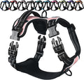 VIVAGLORY Dog Harness Easewalk No Pull Dog Harness with Handle Front Clip & Back Clip for Training Walking Lifting, No Pull Adjustable Easy On Padded Comfortable for Pet, S, Sakura Pink - Plain