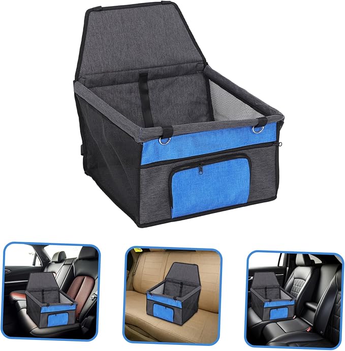HANABASS Dog Car Seat Material Portable Pet Carrier for Dogs and Cats Breathable Design Front Pocket Easy to Install for Travel
