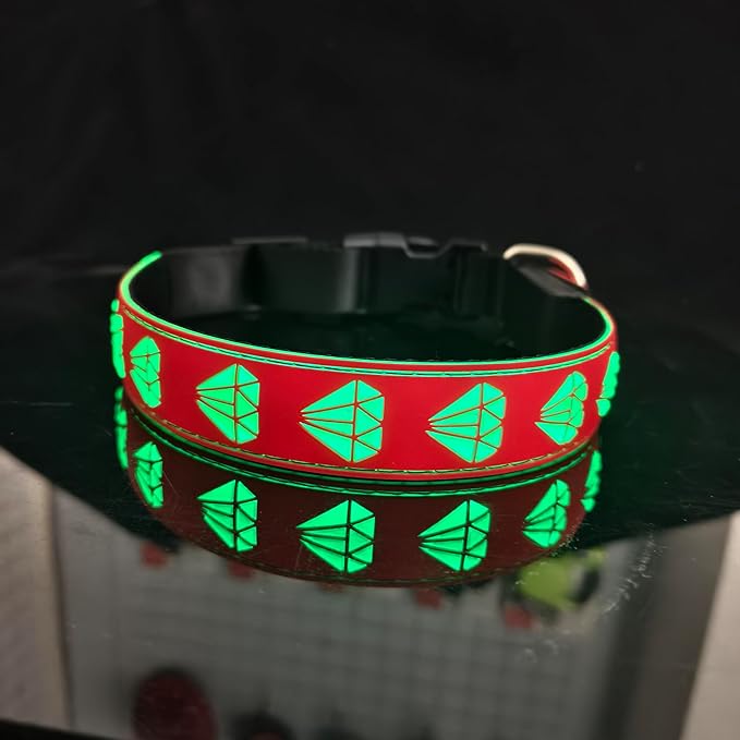 Subversive USB-C led Light up Airtag Dog Collar, Subversive 3D Sunflower Design Comfortable and Soft Material,Multicolored Lighting (D-RED, XS(7.87-11.8"))
