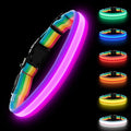 Premium LED Dog Collar for Night Walking - Light up Dog Collar Cycle 7 Solid Colors - Lighted Dog Collars USB C Rechargeable - Waterproof Glow in The Dark Dog Collars - Adjustable, Fashion, Safety(L)