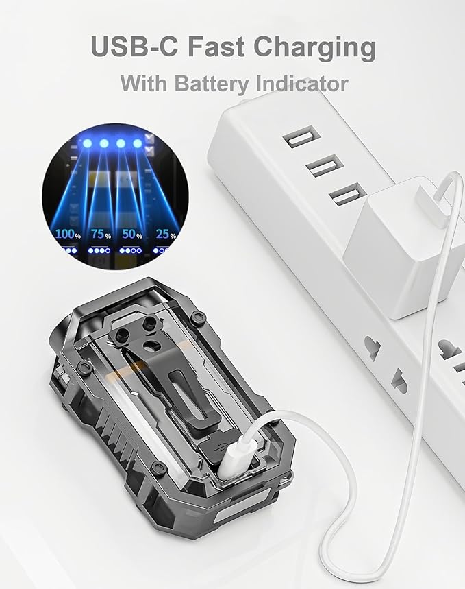 Pocket LED Flashlight Rechargeable, 500 Lumens Keychain Flashlight Small EDC Light for Night Work, Running, Walking, Camping, Fishing, Hiking, Dog, Emergency