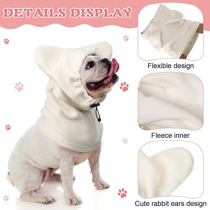 Winter Dog Hats Quiet Ears for Dogs Ear Muffs Pet Neck Warmer Scarf Hoodie Noise Protection Cover Beanie Head Wrap Costume for Pet Dog Cats(Apricot,S)