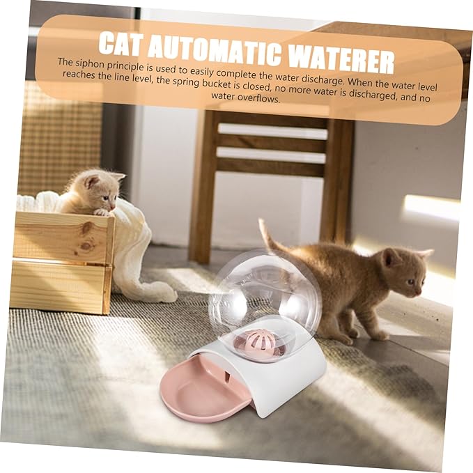 ERINGOGO Large Capacity Automatic PET Water Dispenser for Cats and Dogs Bubble Waterer Simple Fill Design for Home and Travel