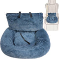 Small Dog Car Seat | Plush Puppy Car Seat Cushion,Pet Supplies Washable Travel Bed for Medium Small Puppy Kitten Vehicle Traveling Vet Visit Daily Vacations