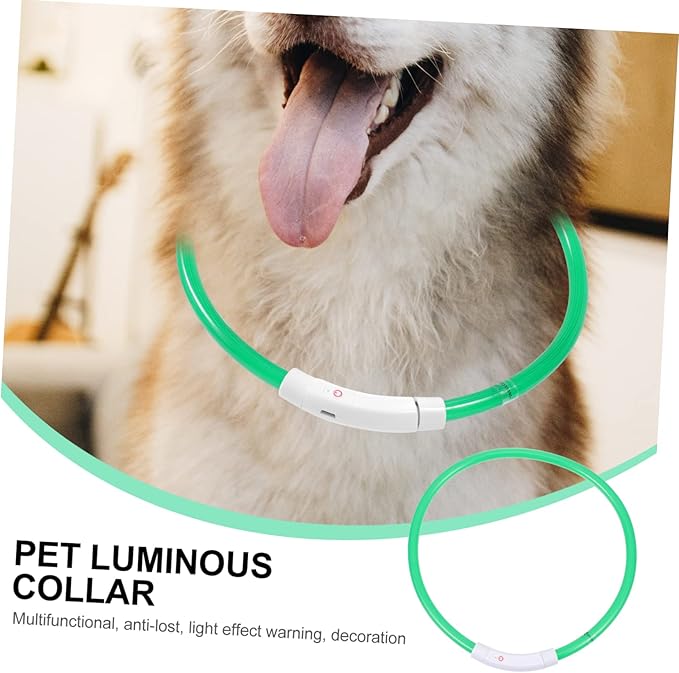 USB Rechargeable LED PET Collar 70cm Luminous Safety Collar Flashing Lights for Dogs Waterproof and Adjustable Reflective Design for Evening