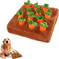 Carrot Dog Toy, Snuffle Mat for Dogs Toy Carrot, Interactive Carrot Dog Puzzle, 2 in 1 Non-Slip Nosework Feed Games, Dog Carrot Toy Pet Stress Relief with 12 Carrots(1)