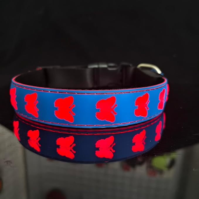 USB-C led Light up Dog Collar, 3D Design Comfortable and Soft Material,Multicolored Lighting，Night Dog Collar (BT-Blue, M(15.7-19.7"))