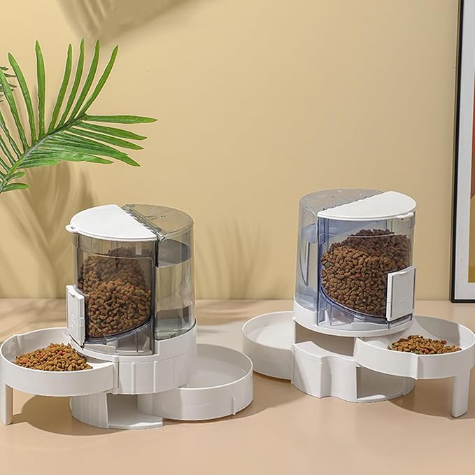 2in1 Pet Water Bowl Food Feeder Automatic Dog Feeding Dispenser Drinking Container Dishware Automatic Drinking for Cats Wet and Dry