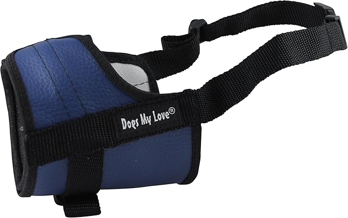 Adjustable Dog Muzzle 6 Sizes Blue (XS: 5.5"-7.5" Snout Circumf.)