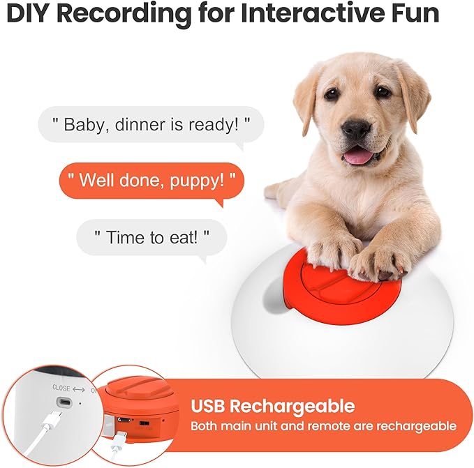 Potaroma Dog Puzzle Feeder Toy, Interactive IQ Training, Electronic Treat Dispenser, Automatic Rechargeable with Remote for Food Dispensing, All Breeds, 280ml Capacity (Pack of 2)