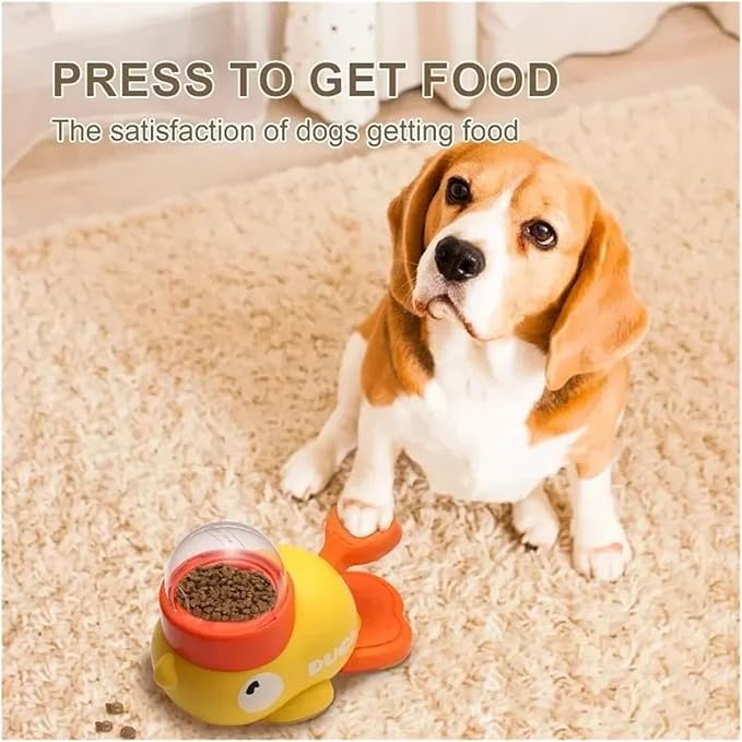 Interactive Dog Puzzle Feeder - Cartoon Duck Design, Slip Automatic Treat Dispenser for Pet Training(B)