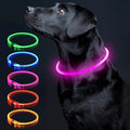 Colaseeme LED Dog Collar, Light Up Dog Collar 1 Count USB Rechargeable TPU Glow Safety Dog Necklace Light, Dog Lights for Medium Large Dogs (Pink)