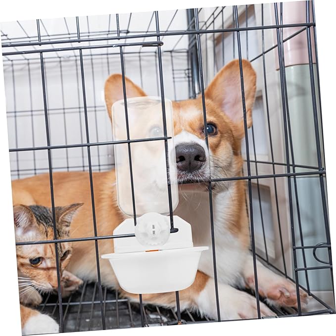 Automatic Pet Water Feeder Hanging Cage Drinking Tool for Cats Dogs Pigeons Unique Design Smooth Surface Environmentally Friendly Material White