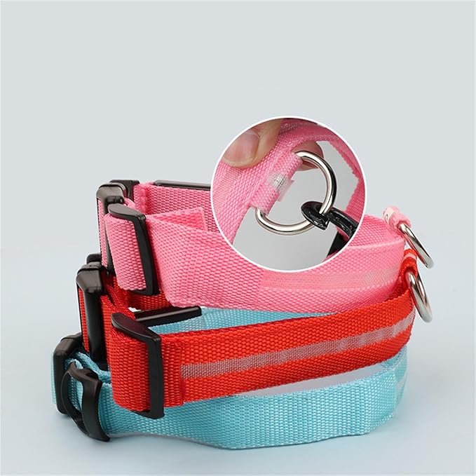Adjustable Glowing Collar for Small Large Dogs Ensuring for Night Walk Multicolored Dog Collar for Large Dogs