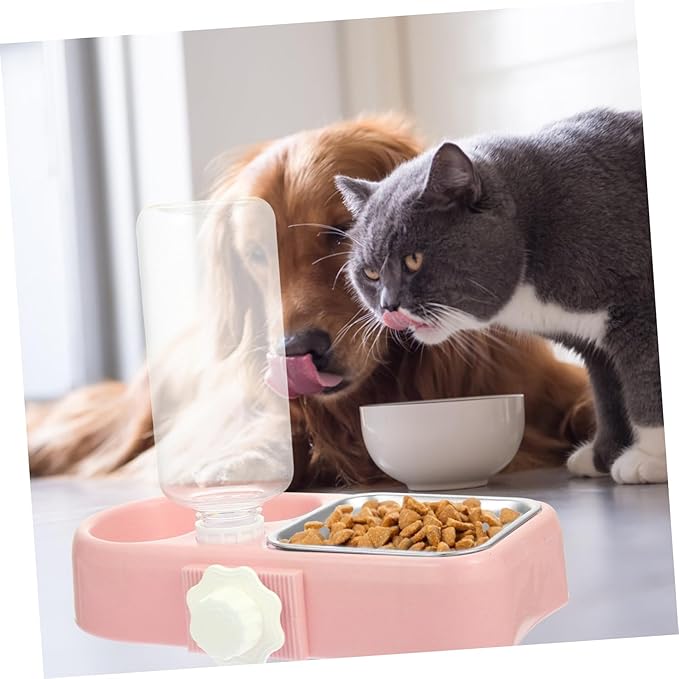 1set Hanging Automatic Pet Feeder and Water Dispenser Detachable Dog and Cat Feeding Station Convenient Wall-Mounted Bowls for Easy Installation and Cleaning Suitable for Dogs Cats