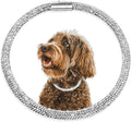 Stylish and Luxurious Diamond Dog Collar,Magnetically Absorbent Clasp,Full Diamond Design,Perfect for Wedding and Everyday Walking - Studded with Diamons Necklace Collar for Medium Dogs,16''
