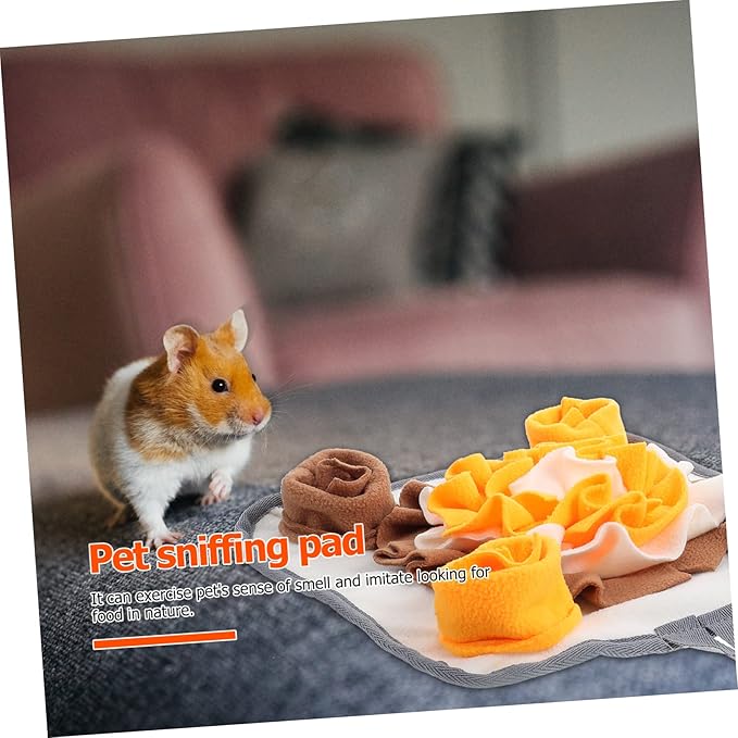 VICASKY Little Pet Snuffle Mat for Rabbits and Small Animals Interactive Nose Work Feeding Mat with Non Slip Base Durable and Machine Washable Stimulates Foraging Instincts