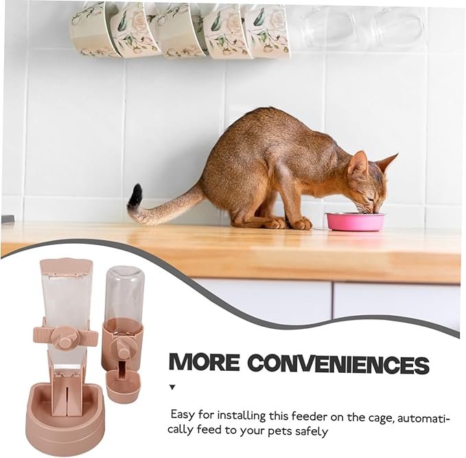 1set Automatic Pet Feeder Water Dispenser for Dogs and Cats Easy to Install and Lightweight Material for and