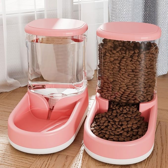 Thereisno 3.8L Pet Water Bowl Food Feeder Automatic Dog Feeding Bowl Water Dispenser Cat Drinking Bowl Food Container Pet Dishware Pet Feeder