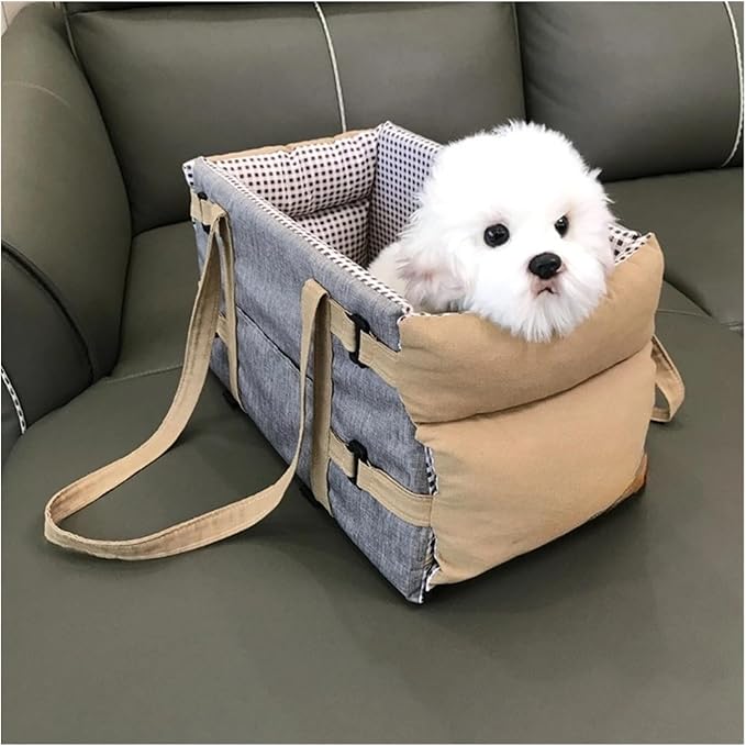 Dog Car Seat Center Console Car Seat For Small Pets Portable Booster Seat Cats And Dogs Travel Bags Fully Detachable Washable(Gray)