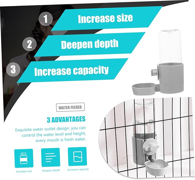 Hemoton Automatic Pet Waterer Dog Cat Feeder Hanging Water Bowl Easy Clean Stable
