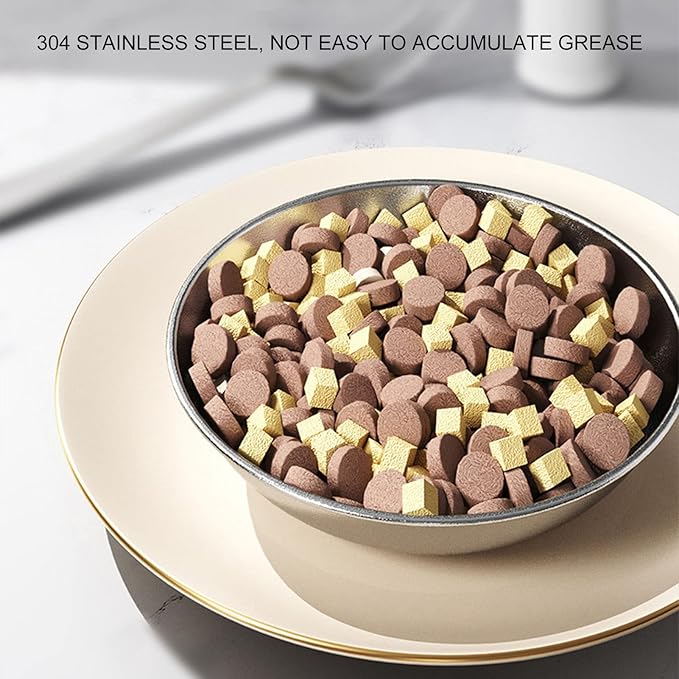 Automatic Pet Feeders, 5L Dual Power Support Smart Timing ABS Cat Dog Food Dispenser with Stainless Steel Bowl (Button