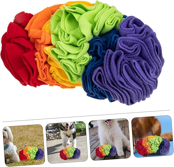 DECHOUS Dog Snuffle Mat Colorful Snuffle for Dogs Portable Foraging for Puppies Engaging Dog Food Hunting Activity Enhances Nose Work Skills Slows Down Eating