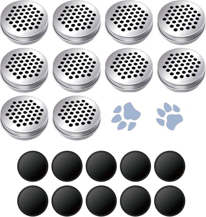 Dog Scent Work tins Nose Scent Training Kit Magnetic Dots Scent Work Training Tins Metal Box Smell Training Kit Aluminum Cans with Lids Nose Work Containers for Dogs (10 Pack)