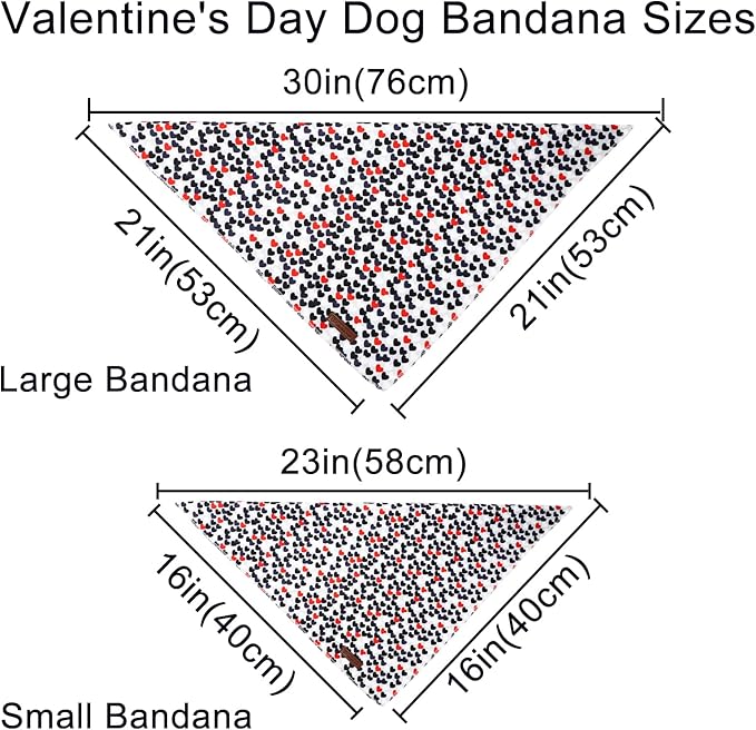 Valentine's Dog Bandana, UP URARA PUP Soft Cotton Adjustable Pet Scarf for Small, Medium, and Large Dogs, Cute and Comfortable Dog Accessory,S