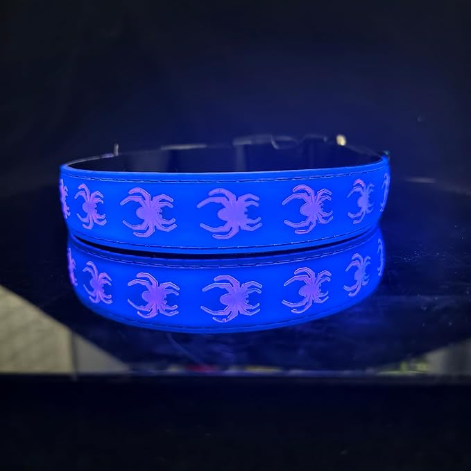 USB-C led Light up Dog Collar, 3D Design Comfortable and Soft Material,Multicolored Lighting，Night Dog Collar (SP-Blue, M(15.7-19.7"))